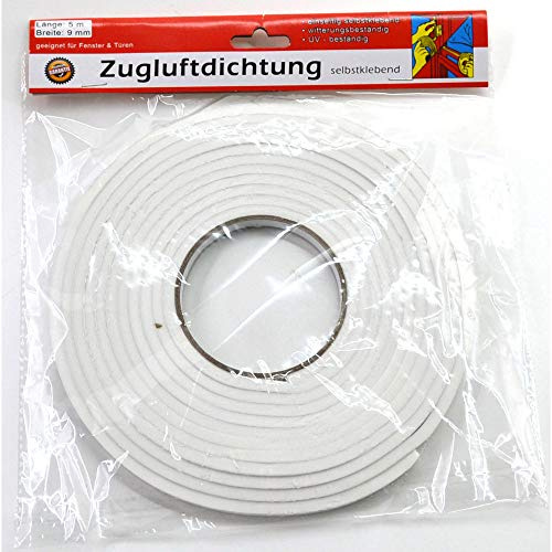 Heuer Fensterdichtung 1 Stück 5,5mx9mm, Weiß, Wasserabweisend