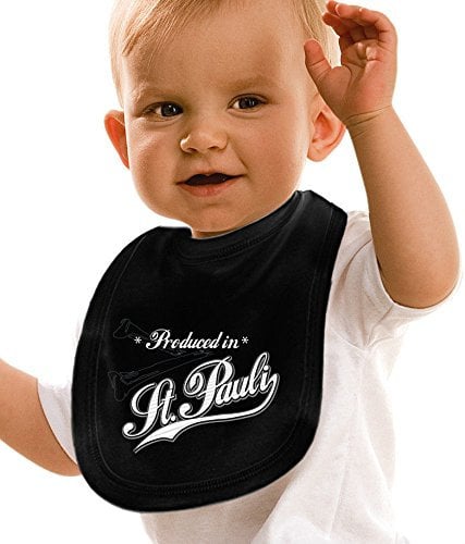 Fan-O-Menal Baby-Lätzchen mit Druckmotiv - Produced in St. Pauli - 08484 - schwarz