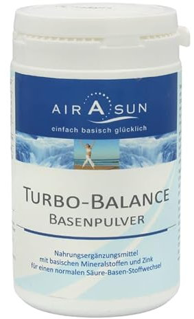 Basenpulver Turbobalance Airasun 350g - für den Säure Basen Haushalt mit Kalium, Calcium, Magnesium und Zink | Ideal bei Basenfasten • Sport • Diät