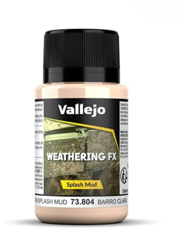 Vallejo - Weathering FX | Light Brown Splash Mud 40 ml. (1.35 fl.oz.) | Permanent Pigments and Water Based Acrylic Resins | Ideal for Miniatures, Scale Models & Dioramas