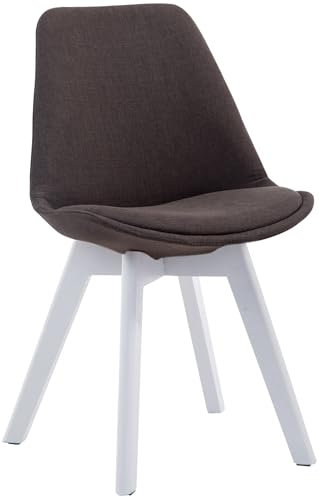 CLP Esszimmerstuhl Borneo mit Stoffbezug I Polsterstuhl, Farbe:dunkelgrau, Gestell Farbe:weiß