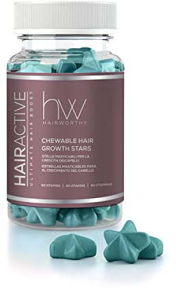 HAIRWORTHY - Chewable SCHNELLSTEN Haarwachstum Vitamine. 100% natürliche Ergänzung für längere, stärkere und vollere Haare. Mit Biotin, Folsäure und Multivitamin. (1 Monat)