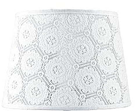 Weißer Lampenschirm Nachttischlampe Stoff aus Spitze H:14cm E14 einfarbig Textil Schirm Tischleuchte