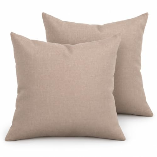PremiumShop321 2er Pack Kissenbezug Kissenhülle Milano Wasser- und schmutzabweisende Oberfläche mit Perleffekt (Taupe, 50x50 cm)