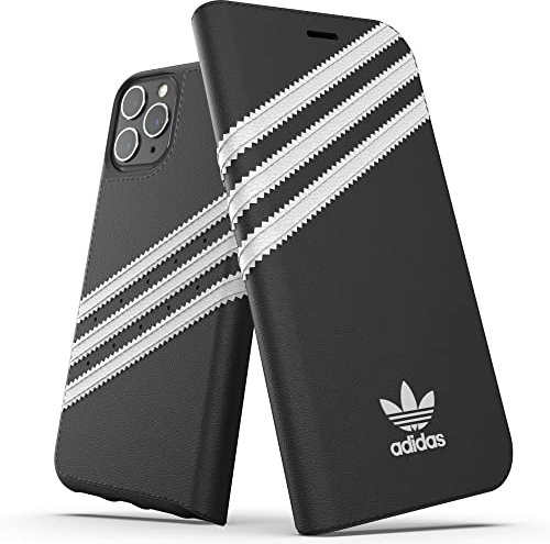 adidas 36539 Originals Compatible with iPhone 11 Pro Case, Protective Folio PU Booklet Mobile Phone Case - Black White