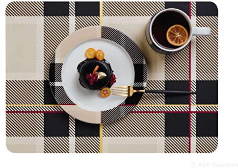 ASA Tartan Tischset, Kunststoff, Beige, 46 x 33 cm