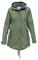 MADSea Damen Regenmantel Friesennerz 620 | halblanger wasserdichter Regenparka | winddicht mit maritimen, weiß/blauen Innenfutter, Oliv, Größe:50