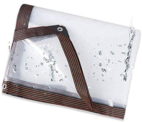 WZDD Lona Plastico Impermeable Transparente 5x8m, Lonas Transparente con Ojale, Resistente Al Agua Lona - para Lona De Toldo, Bote, Cubierta De Piscina