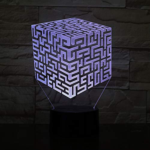 Wolobox LED-Lampe Würfel Labyrinth Puzzle Farbwechsel USB Nachtlicht Dekoration