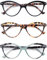 MODFANS 3er Set Lesebrille Damen,Gute Brillen,Hochwertig,Komfortabel Super Lesehilfe,Lesebrille Cateye Damen