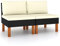 vidaXL 2X Eukalyptusholz Massiv Mittelsofa Sofa Lounge Gartensofa Einzelsofa Gartenmöbel Loungesofa Gartensessel Garten Terrasse Poly Rattan