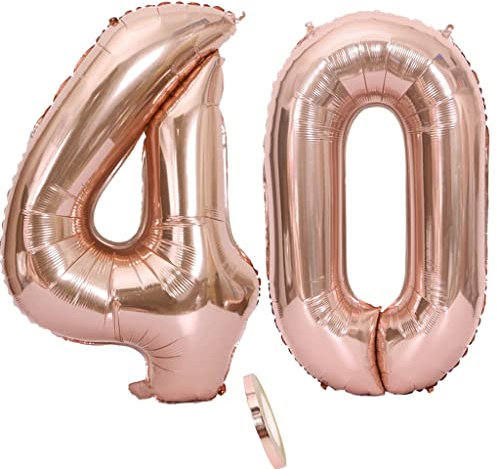 Luftballons Zahl 40 rosegold Nummer 40 Luftballon 40 Rosegold Folienballon 40. Geburtstag deko frauen, 32 Zoll Große Ballon Zahl 40 Riese Heliumfolie 40 jahre Geburtstag deko frau damen