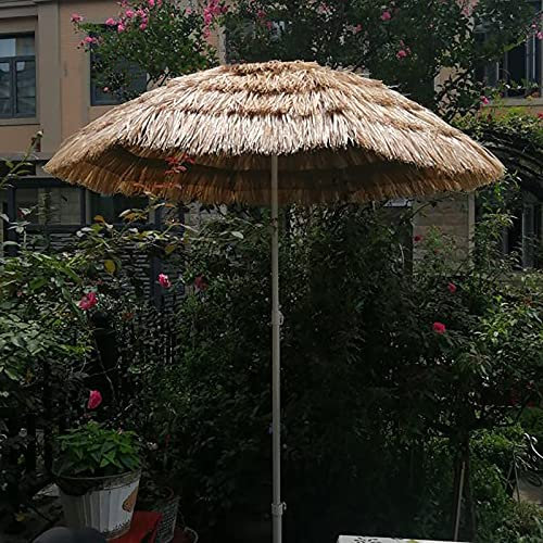 Yclty Hawaii Strandschirm, 7.2ft Tragbarer Naturfarbener Strohschirm Hawaiianischer Hula Sonnenschirm, Gartenpool Reetgedeckter Balkon Sonnenschirm