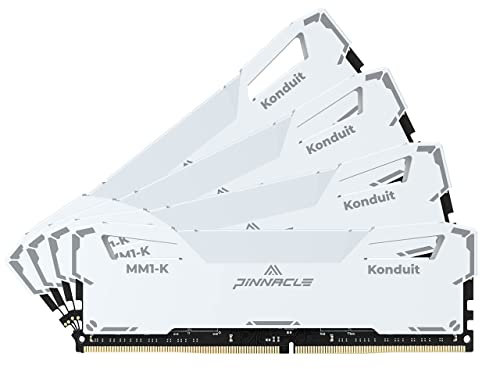 Timetec 32GB KIT(4x8GB) Pinnacle Konduit DDR4 3200MHz PC4-25600 CL16-18-18-38 XMP2.0 Overclocking 1.35V Compatible for AMD and Intel Desktop Gaming PC Memory Module RAM - White