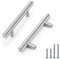 PinLin 10 Pack Cupboard Handles 76mm Hole Spacing - Brushed Nickel Kitchen Door Handle - Stainless Steel Cabinet T Bar Silver