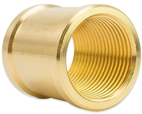 Muffe Doppelmuffe Innengewinde Fitting Rohrfitting Auslauf Adapter Schraubfitting Gewindefitting Industriequaltät - Made in Italy (Messing, 1/2 IG x 1/2 IG)