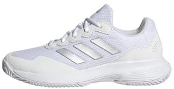 adidas Damen Gamecourt 2.0 Tennis Shoes Tennisschuhe, Silver Metallic/Cloud White, 42 EU