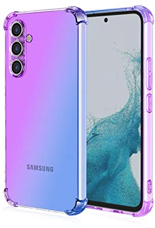 Topme Hülle für Samsung Galaxy A14 5G / A14 (4G) (6.6 Inches), Handyhülle aus Weichem TPU Silikon, Transparent, mit Farbverlauf - Blau Lila