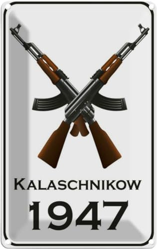 vianmo Blechschild 30x20 cm Gewehr Kalaschnikow 1947 Dekoration Deko Geschenk Metall Schild