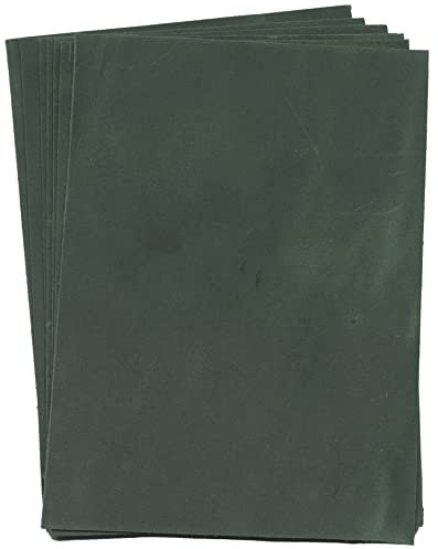 HAPPER STUDIO Rindsleder Stärke 1,7 mm. Pull-Up Crazy Horse gewachstes Leder. Echtlederblätter für Basteln. (6, Grün, A5 (148 x 210mm))