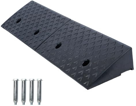 Nisorpa Rubber Kerb Ramps 5cm Height, Kerb Ramps for Cars, Heavy Duty Threshold Ramp for Wheelchairs, Rubber Curb Ram for Driveway, Mobility Scooter/Step, Black, 100x25x5cm