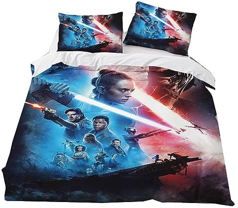 GYORI War Star kinderbettwäsche 135x200,Kopfkissenbezug 80 x 80 cm,Darth Bettbezug 135 x 200 cm,3D bettwäsche,Anime deko Geschenke für Jungen (C,135x200+80x80cm)