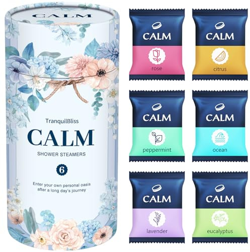 TranquilBliss Shower Steamers, 6-Count Shower Bombs, Gifts for Women