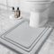 Smiry Memory Foam U-Shape Pedestal Mat for Toilet, 50 x 60 cm, Extra Soft and Super Absorbent Bathroom Mat, Light Grey