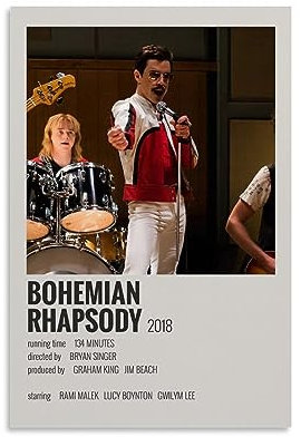 Bohemian Rhapsody Poster Dekorative Malerei Leinwand Wandkunst Wohnzimmer Poster Schlafzimmer Malerei, Leinwand Kunst Poster Und Wandkunst Bilddruck Moderne Familienzimmer Dekor 16x24inch(40x60cm)