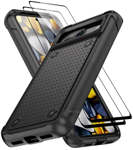 Jeylly for Google Pixel 8 Case, Pixel 8 Phone Case with Screen Protector, Military Grade Drop Protection Shockproof Anti Scratch Back Rugged Cover Case for Google Pixel 8, Black