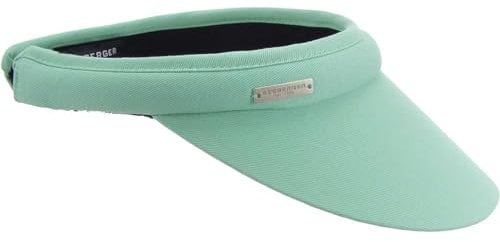 Seeberger Visor Azalee de algodón, visor solar, protección solar, antideslumbrante, visor de playa, con visera, verde menta, Talla única