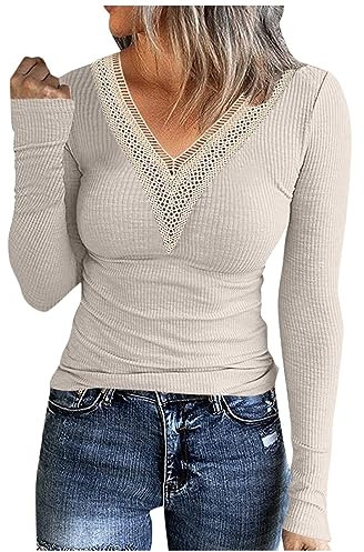 Weihnachtsmütze Weihnachts-Leopardenmuster Langarm Tshirt Damen Weihnachtspullover Sweater Christmas Sweater Ugly Yoga Shirt Hemdblusenkleid Pullover Winter (Khaki, XL)