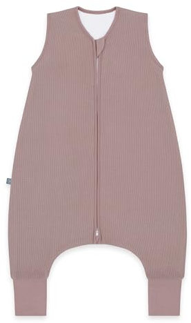 emma & noah Baby Schlafsack mit Füßen 1.0 TOG, Ganzjahres Schlafsack mit Beinen für den Frühling, Sommer und Herbst, 100% Bio-Baumwolle, OEKO-TEX Zertifiziert (Essential Berry, 80 cm)