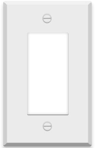 1-Gang Decora Switch Cover, Decorator Light Switch or Receptacle Outlet Wall Plate, White Painted Metal, 1-Gang Standard Size 4.5 x 2.76, Corrosion Resistant, Made of Unbreakable Metal