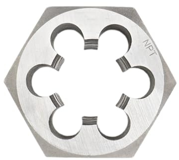 Terraja redonda de 3/4-14NPT, terraja hexagonal para tubería, terraja de roscado de tubería para máquina, terraja de corte de rosca de acero al carbono, kit manual de roscado de tuberías