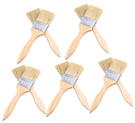 Operitacx 10pcs Paint Chip Brushes Set Bristle Glue Brush for Furniture Walls Decorating Cleaning