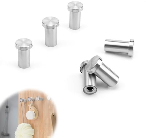 0XBIT Gancho Pared Redondo, 6 Piezas Percha Baño Acero Inoxidable, Colgador Toalla Baño Multifunción, Colgador Baño, con Accesorios de Montaje, Apto para Cocina y Baño