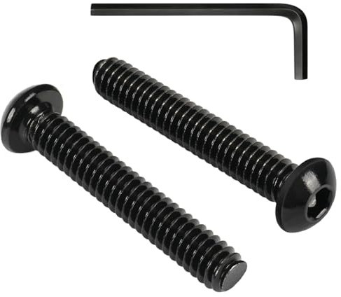 ORTAVA 20 Viti a Testa Bombata M5 x 25, ISO 7380, a Testa Piatta, Esagono Incassato in Acciaio al Carbonio, Filettatura Completa Con Chiavi a Esagono Incassato