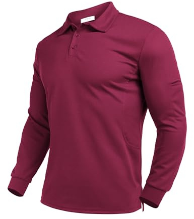 Deyeek Men's Polo Shirts Long Sleeve Golf Polo Shirts for Men Quick Dry UPF 50+ Sun Protection Polos Casual Collared Shirts