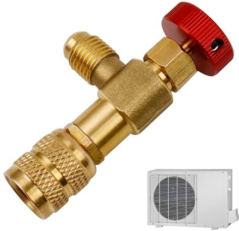 Adaptateur de Valve de Réfrigérant - 1/4- 5/16 Soupape de Sécurité Climatisation, Contrôle Précis du Débit, Compatible avec la Plupart des Systèmes de Climatisation
