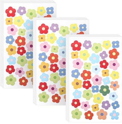 Dimeho Blumen Aufkleber, 30 Blatt 1170 Stück Bunte Mini Blumen Sticker Süße Bunte Mini Gänseblümchen-Aufkleber, Wasserdichte Selbstklebende Aufkleber Dekoration für Wasserflaschen, Umschläge, Karten