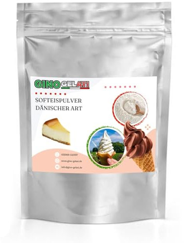 Gino Gelati Dänisches Softeis Pulver, verschiedene Sorten in verschiedenen Größen verfügbar, einfache und schnelle Zubereitung, Made in Germany, Vegan (1 Kg, Käsekuchen)