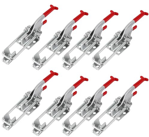 8 Pack Heavy Duty Toggle Clamp Latches 431 Type, 2000Lbs Holding Capacity Adjustable Latch U Bolt Self Lock Toggle Latch Smoker Lid Latch for Tire Carrier Latch Trailer Latch Door Latch Hardware