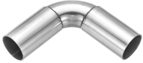 PATIKIL 32mm Codo de 90 Grados de Acero Inoxidable Conector de Tubería Adaptador de Ángulo Recto Curvado para Fontanería Tuberías de Agua Proyectos de Bricolaje Escape de Automóviles