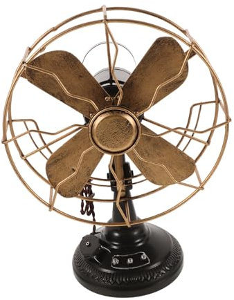 MAGICLULU Retro Fan Model Decor Antique Fan Retro Ceiling Fans Gaming Armchair Prop Vintage Table Fan Office Desk Accessories Retro Desk Fan Model Electric Fan Oscillating Fan Sculpture Iron