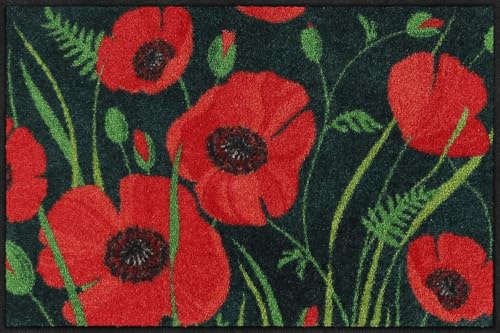 Salonloewe Poppys of Maivi I Waschbare Fußmatte in 50 x 75 cm I Sauberlaufmatte & Schmutzfangmatte für Innenbereich