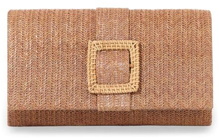 OPLERT Bolso de Paja de Verano para Mujeres - Bolsa de Playa Raffia Crossbody Tejido Sobre