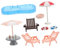 YARNOW 1 Satz Puppenhaus-Schwimmbad Mini Möbel Mini-puppenhaus- Strandkörbe Für Puppen Miniatur-szenendekoration Mini-sonnenschirmmodell Modell Eines Miniatur-loungesessels Plastik