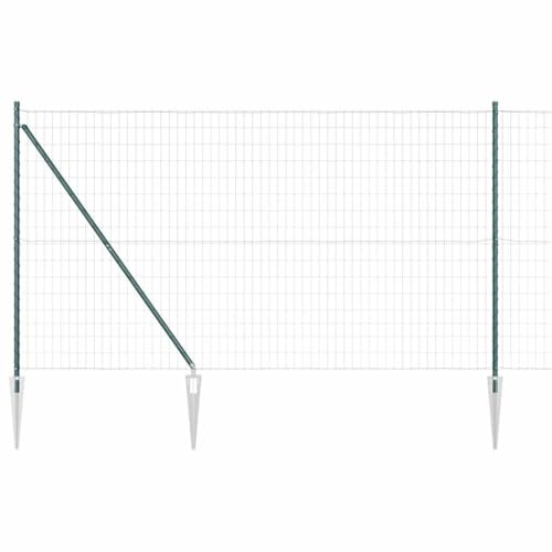 vidaXL Euro-Zaun mit Stacheln 10 x 1,6 m PVC-beschichteter Stahl Grün
