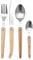 Couverts Laguiole 16 pièces - Acier inoxydable & frêne - Couverts de table pour 4 personnes - Couverts en acier inoxydable de haute qualité - Set de couverts design avec manche en bois
